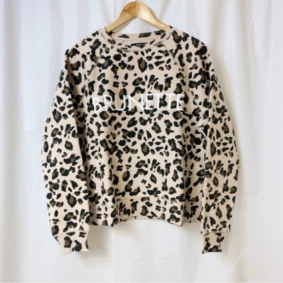 Brunette The Label Tops - Brunette The Label BRUNETTE Leopard Crew Sweatshirt M/L NWT